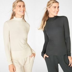 SET White/Grey Turtleneck Tops